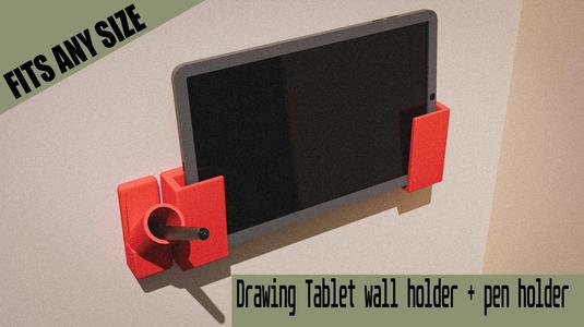 Adjustable Wall-Mount with Pen Holder for Tablets and Drawing Boards (XP-Pen & Ipad & Tablet ) Wall holder