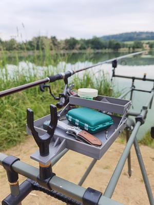 Double-decker fisherman's folding table.