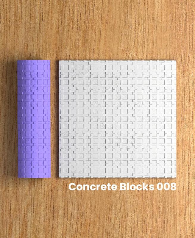 Collection Green | Concrete Blocks 008 | Polymer Clay Seamless Texture Roller