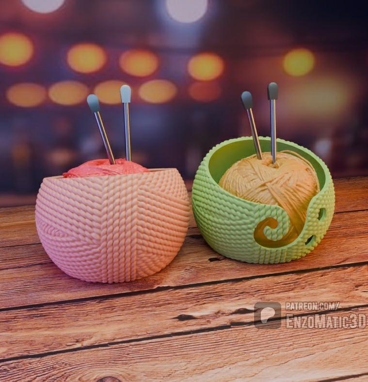 bowl knitted - Crochet Yarn Bowl -  STL