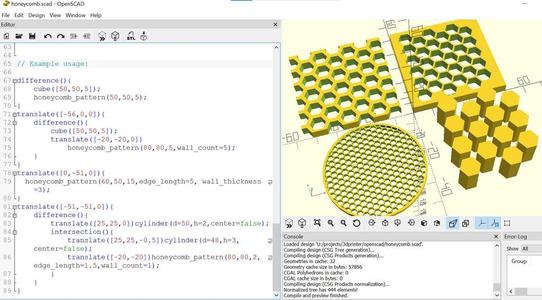 Print-Optimized Parametric Honeycomb Pattern Generator Module for OpenSCAD