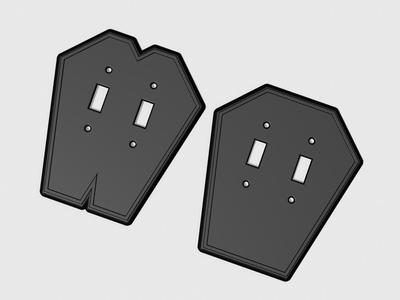 Coffin Double Light Switch Plate