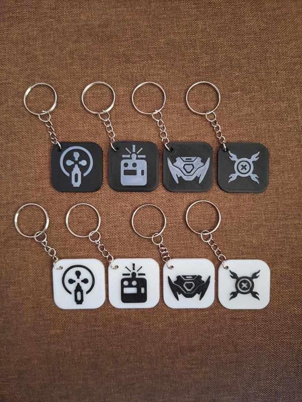Raze Valorant Agent Character Skill Keychain Set