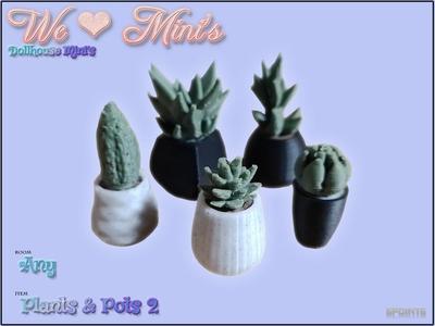 Dollhouse - Plants & Pots 2 1:18 1:12