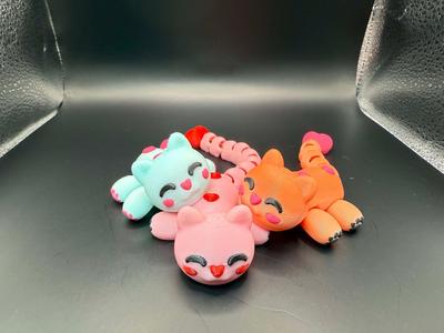 Valentine's Day Articulated Kawaii Cat with Paws (3 Lengths)