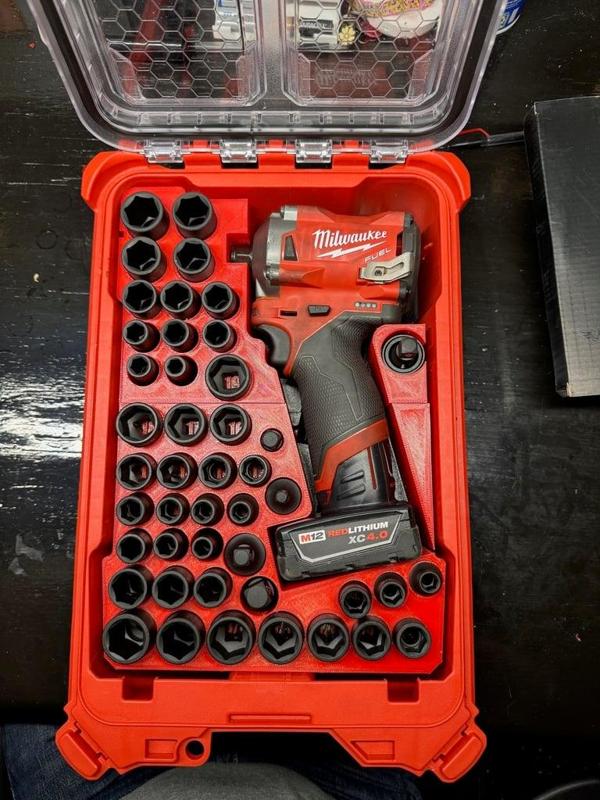 Milwaukee Packout 3/8 Stubby Impact Socket Set