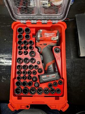 Milwaukee Packout 3/8 Stubby Impact Socket Set