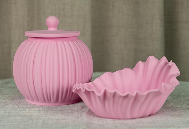 Soap Dish and Decorative Jar - Shell Whisper Set