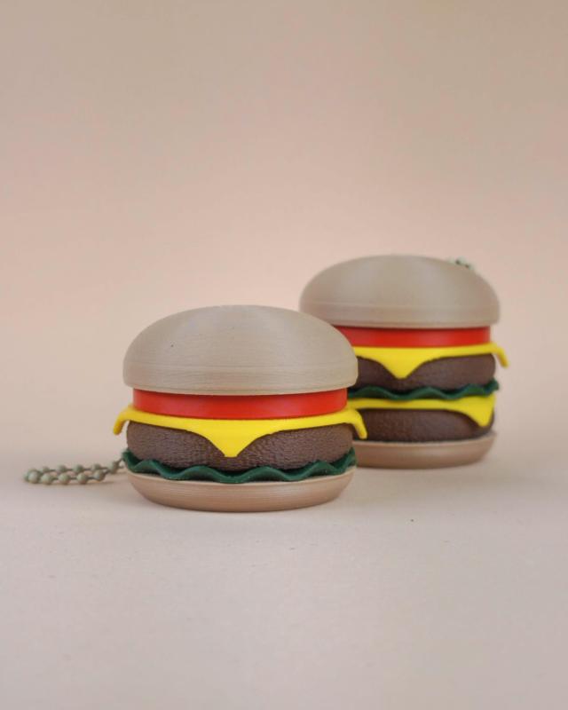 Burger Fidget Clicker – Single and Double Layer - Keychain