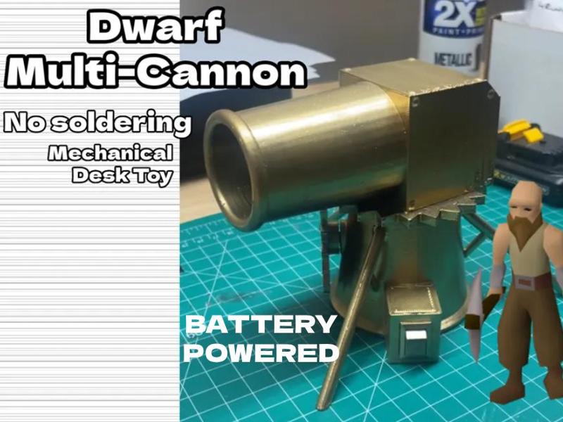Motorized Mechanical Runescape Dwarf Multi Cannon 