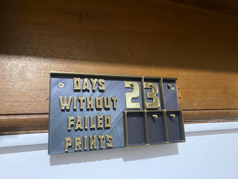 Days Without Failed Prints