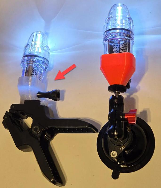 GoPro mount style marine navigation light (CAD Model).