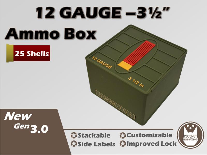 Ammo Storage Box 12 Gauge 3-1/2 in 25 Shells 