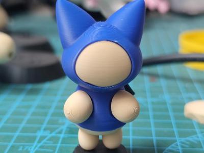 50% smaller standing goofy cat (no AMS needed, but no expression; the expression in the image is a custom waterslide decal)