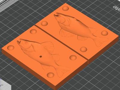Fish mold for silicone (with fill hole)