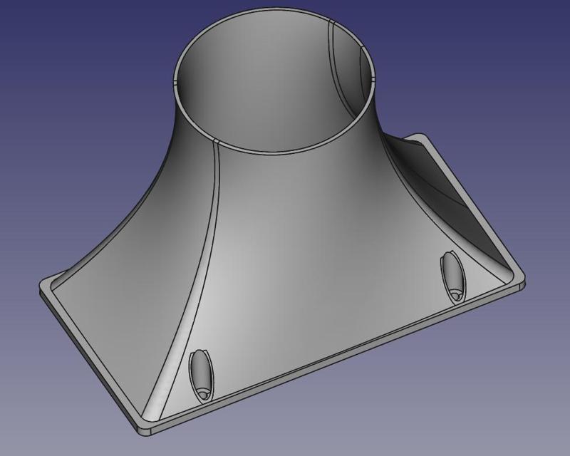 Exhaust plenum for 100mm ducts (parametric model)