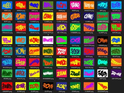 Batman Fight Words Refrigerator Magnets