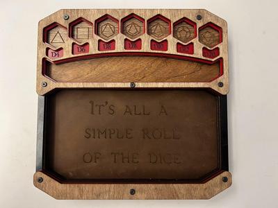 Dice Tray - Laser Cut - 7 piece set Polyhedral Dice