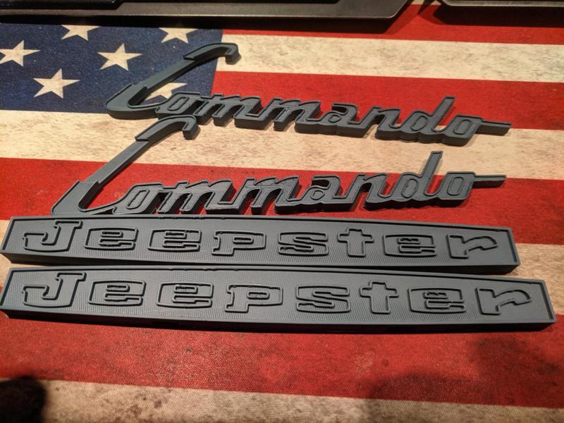 Jeepster Commando Hood Badges