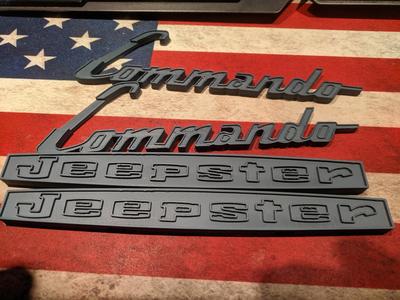 Jeepster Commando Hood Badges