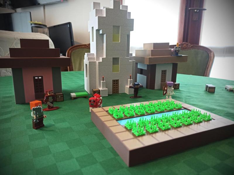 Minecraft Village with interiors (Easy assembly)