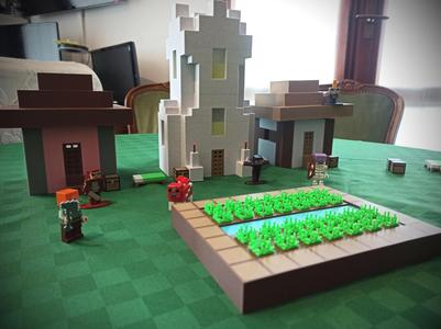 Minecraft Village with interiors (Easy assembly)