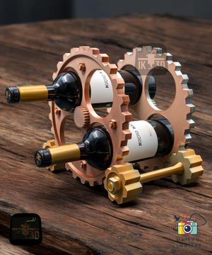 Steampunk Gears Wine Rack / Easy Print
