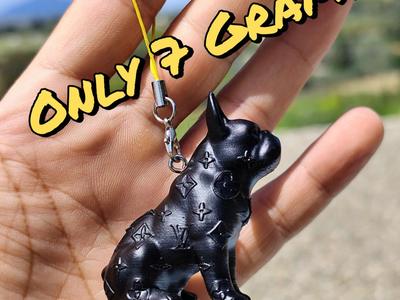 LV-Inspired Frenchie Keychain & Bag Charm