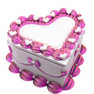 Vintage Heart Cake Jewelry Box with Bows & Pearls - Custom Birthday, Valentine’s or Bridesmaid Gift 