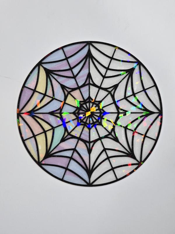 Wednesday Addams inspired stained glass/textile