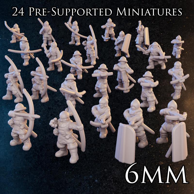 6mm - Archers & Crossbowmen - Late Medieval