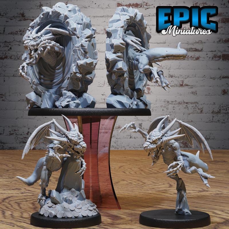 Abyss Drake Set / Dragon Demonic Creature / Flying Dragonborn Demon / Evil Beast / Winged Devil Encounter