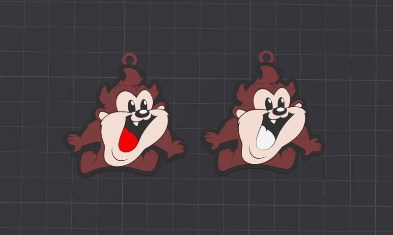 cartoon characters-tazmanian devil multicolor keychain / necklace pendant (free for commercial use)