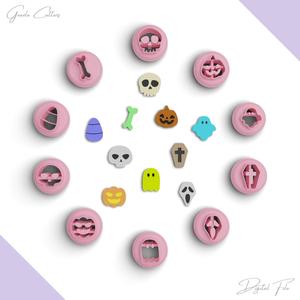 Halloween Studs Polymer Clay Cutter Package, Mini Halloween Set, 10 Models, 2 Sizes Included, No:660