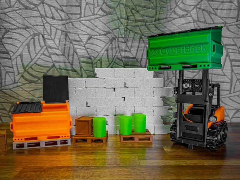 CyberBrick Dumpster for Forklift and Truck