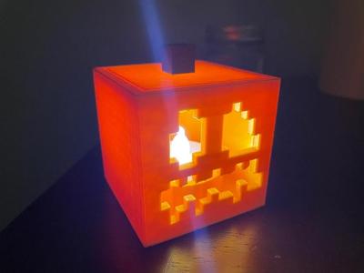 Minecraft Jack-o-Lantern Tealight Lamp (no Tealight holder) (Remix)