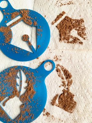 Writing-themed stencils for lattes, baking, etc.