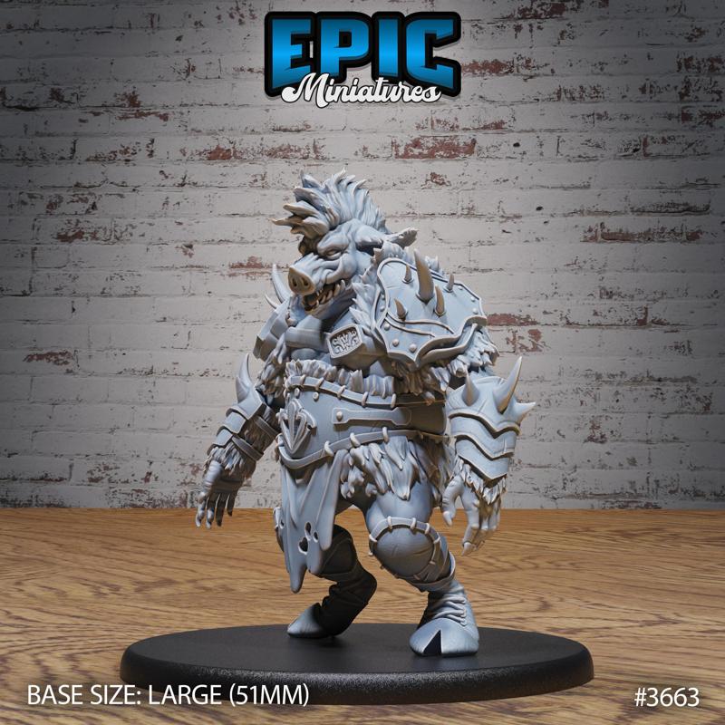Boar Folk Outlaw / Wereboar Bandit / Evil Horned Humanoid / Bulky Shapechanger / Pig Warrior / Forest Encounter