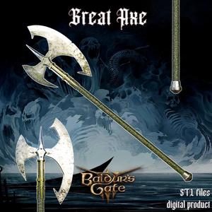 FANTASY GREAT AXE BALDURS GATE 3