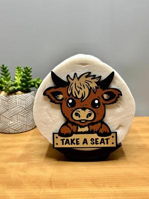 Highland Cow Toilet Roll Holder 