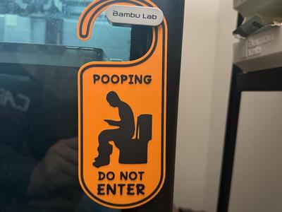 POOPING DO NOT ENTER DOOR HANGER 
