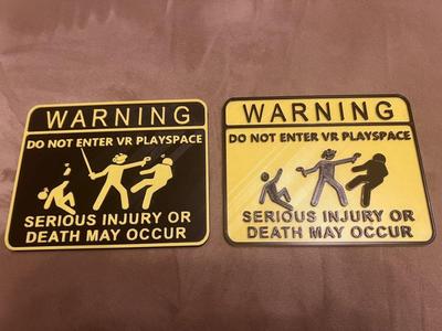VR Warning Sign