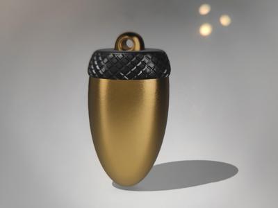 Acorn shaped keychain container