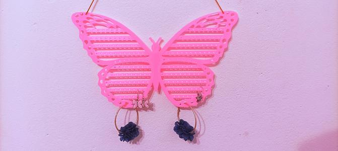 Butterfly shaped earring hanger
