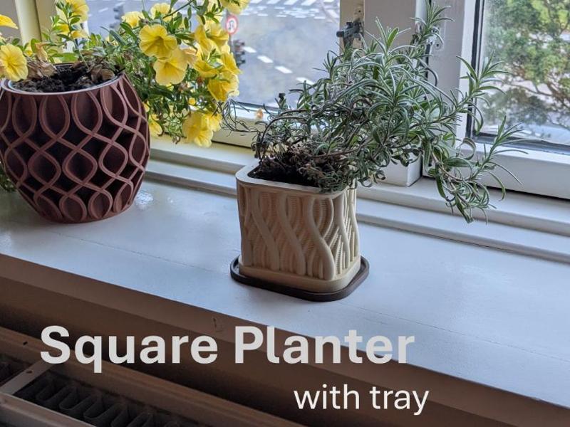 Square Planter with tray