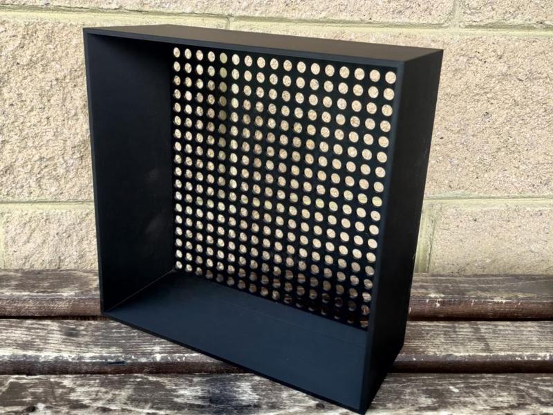 SETACCIO 250x250x100 mm with holes of Ø12mm, Ø9mm, and Ø6mm