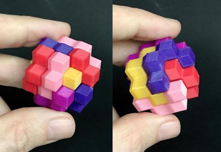 Rhombic fun ball puzzle