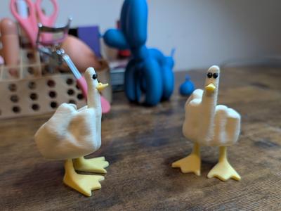 Duck You! Middle finger duck desk ornament