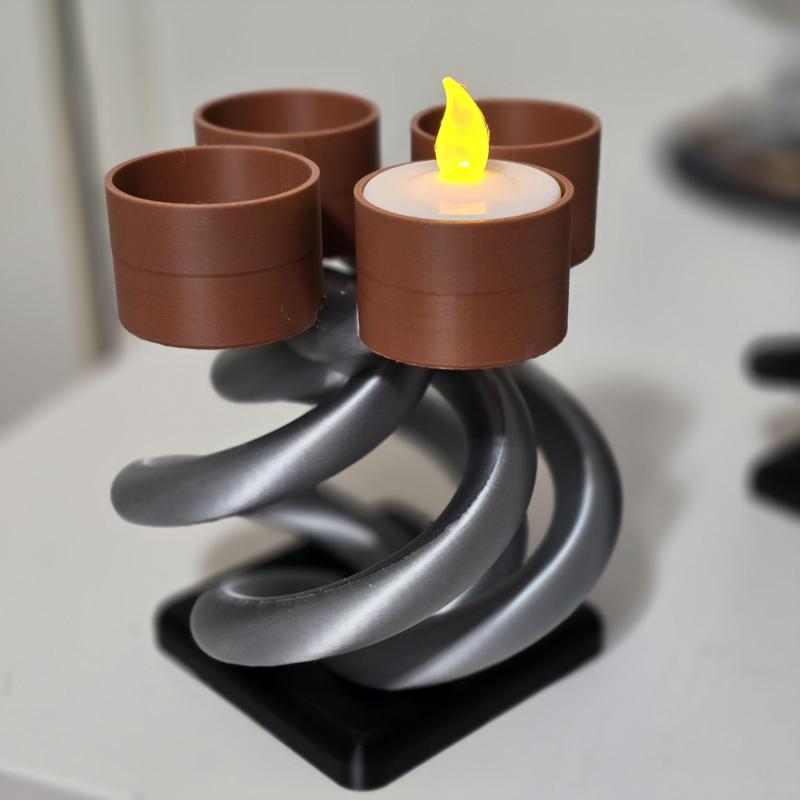 Spiral tea light holder / candlestick (4x)