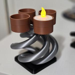Spiral tea light holder / candlestick (4x)
